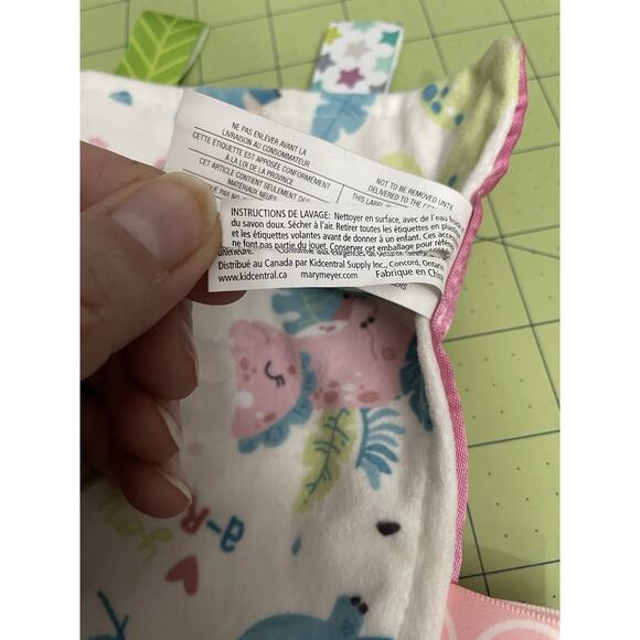Mary Meyer Taggies Dinosaur Lovey Security Blanket Pink Blue Satan Back - Picture 12 of 12
